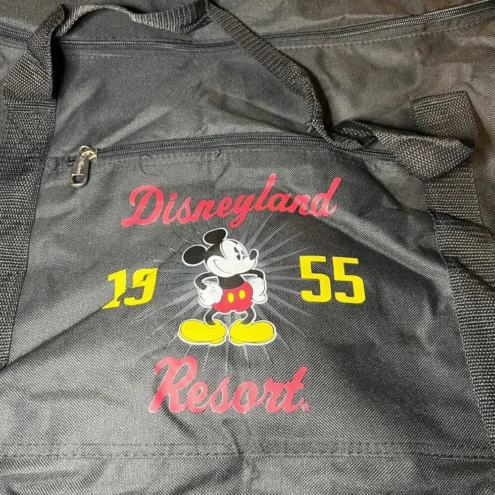 NWT Disneyland Resort‎ 1955 Mickey Mouse Black Collapsible Duffle Travel Gym Bag